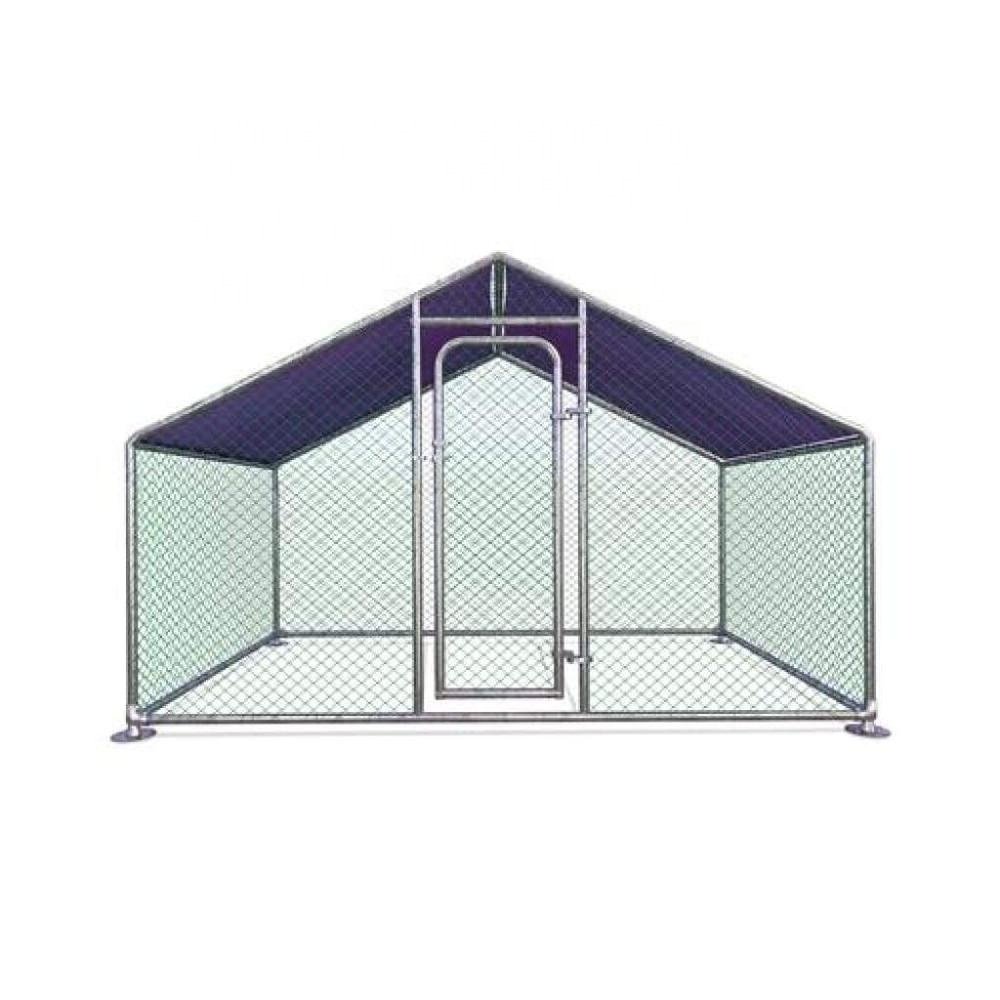 Paw Hut Galvanized Metal chicken coop cage with cover walk in pen run