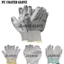 Gray PU Coated Gloves 13G Polyester Gloves Gray PU Polyester 600d pu/Guantes 067
