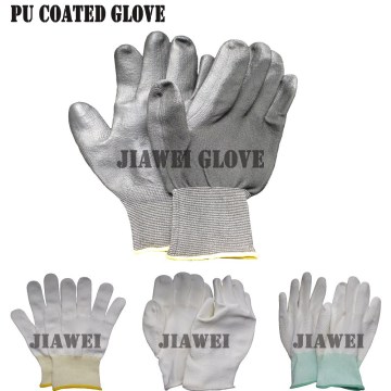 Gray PU Coated Gloves 13G Polyester Gloves Gray PU Polyester 600d pu/Guantes 067