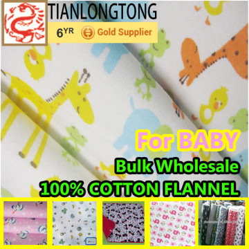 Soft cloth brushed flannel cotton fabric made in China