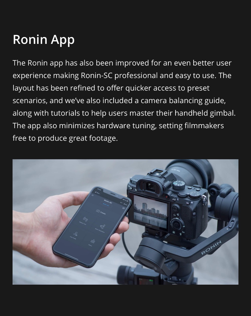DJI Ronin-SC / Ronin-SC Pro Combo is 3-axis stabilizer for mirrorless cameras lightweight design original Ronin SC in stock