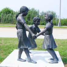 Hot Cast Menthod outdoor house decor bronze children playing games statue