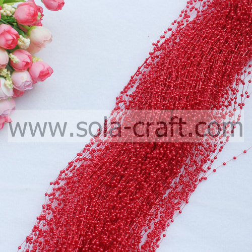 Sparking 3MM Artificial Pearl Garland for Event & Party Supplies Red color