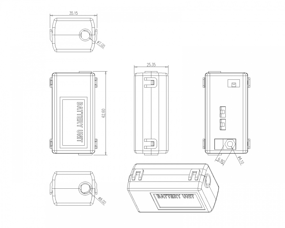 Pemegang bateri BBB-B-ER14335-01 untuk bateri lithium ER14335