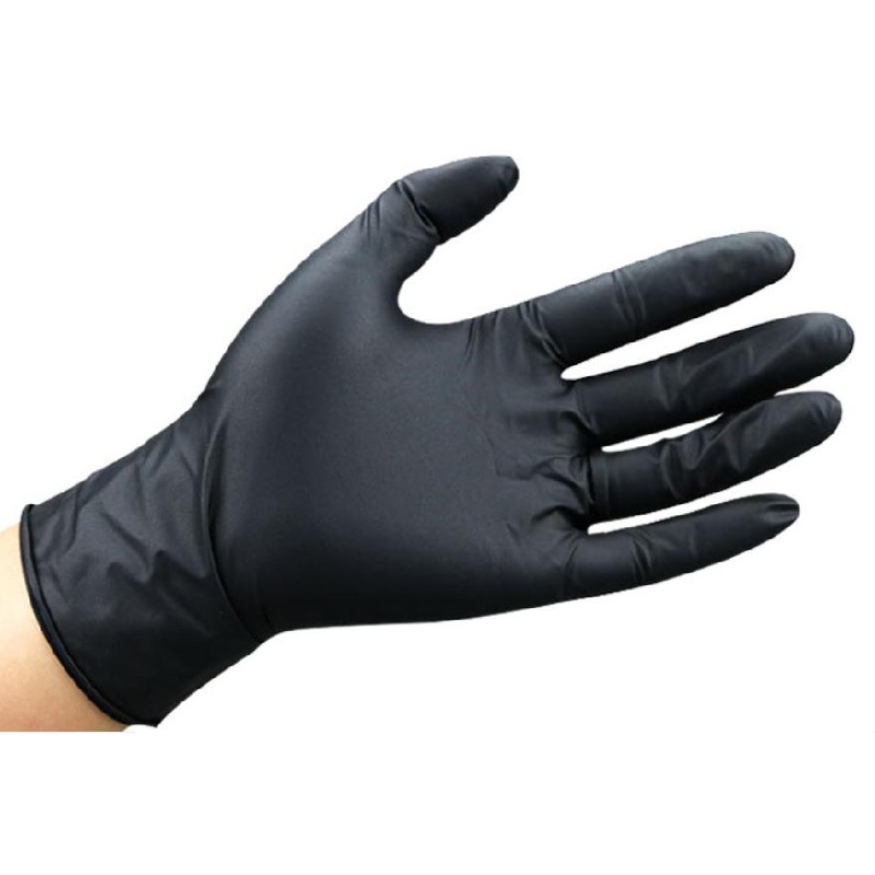 Guantes de nitrilo de color negro Uso industrial sin polvo