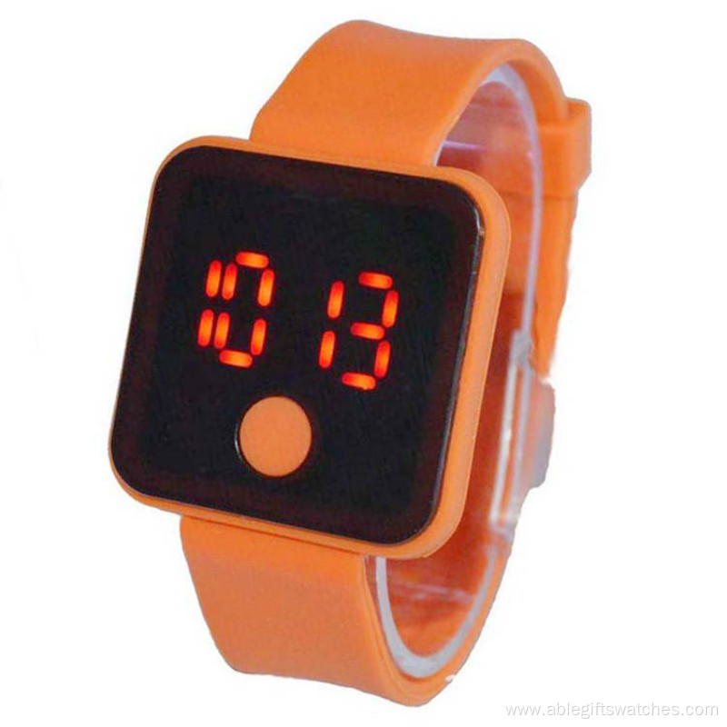 Children Rubber Digital Silicone Led Watch For Sports