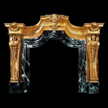 Custom made marble solid fireplace mantel