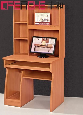 modern wood computer table, computer table with bookshelf, office table