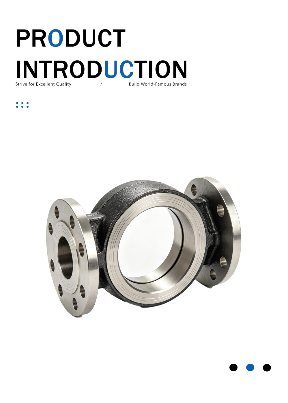 Корпус фланцевого трехходового поворотного поворотного клапана (литой) Flanged Three Way Butterfly Valve Body (Casting)