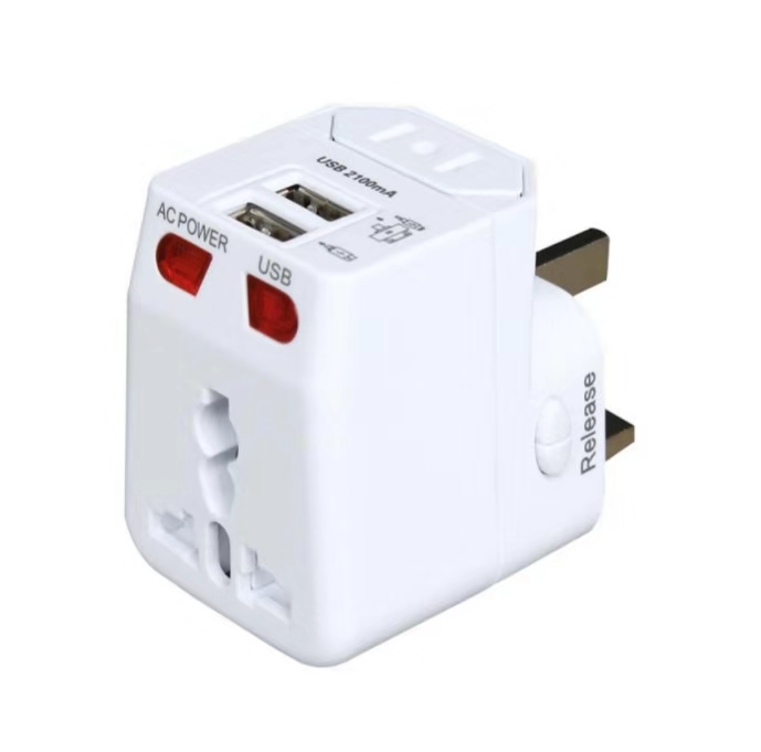 2 USB Universal Travel Power Adaptor 