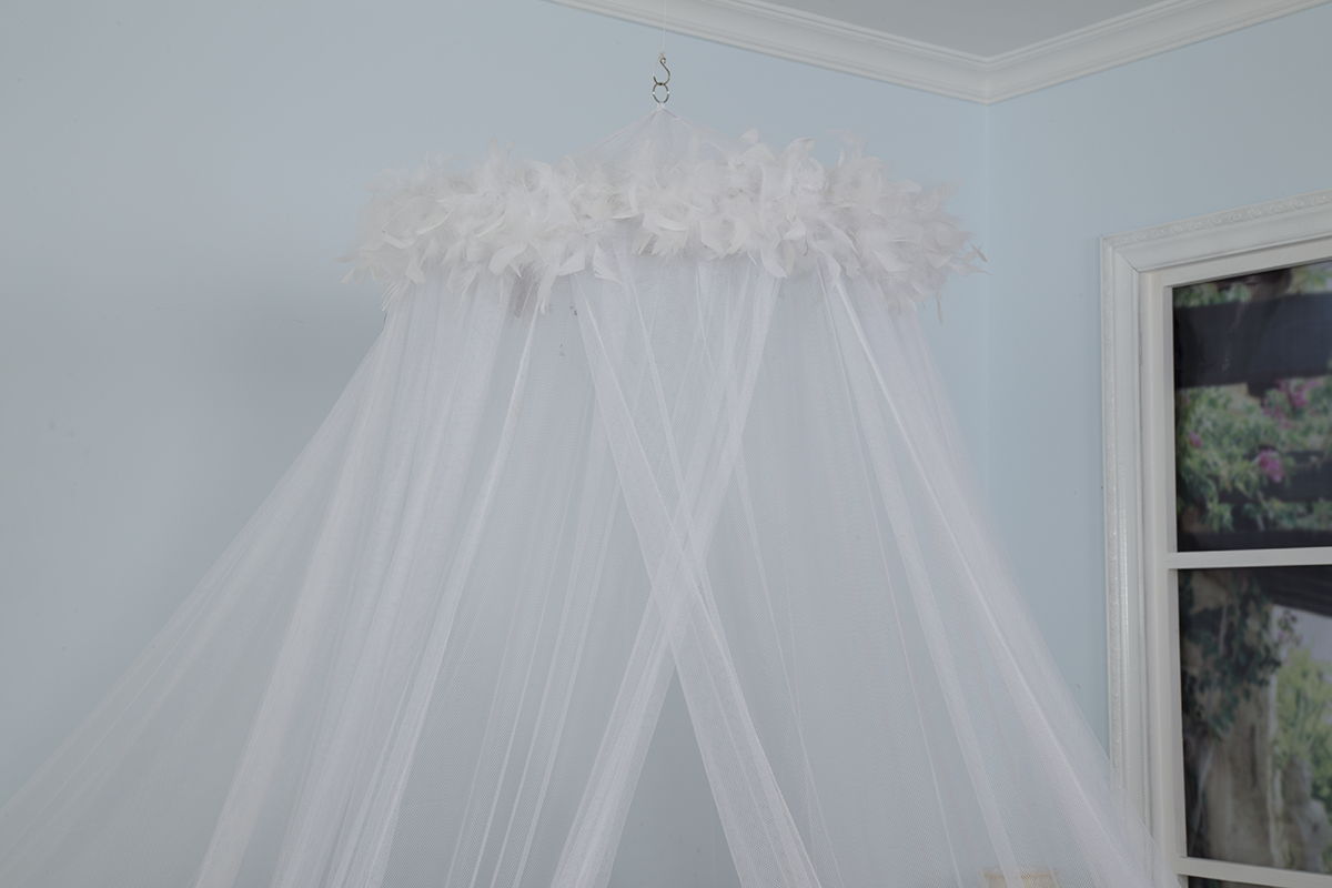 Circular Hanging Bed Canopy White Mosquito Netting