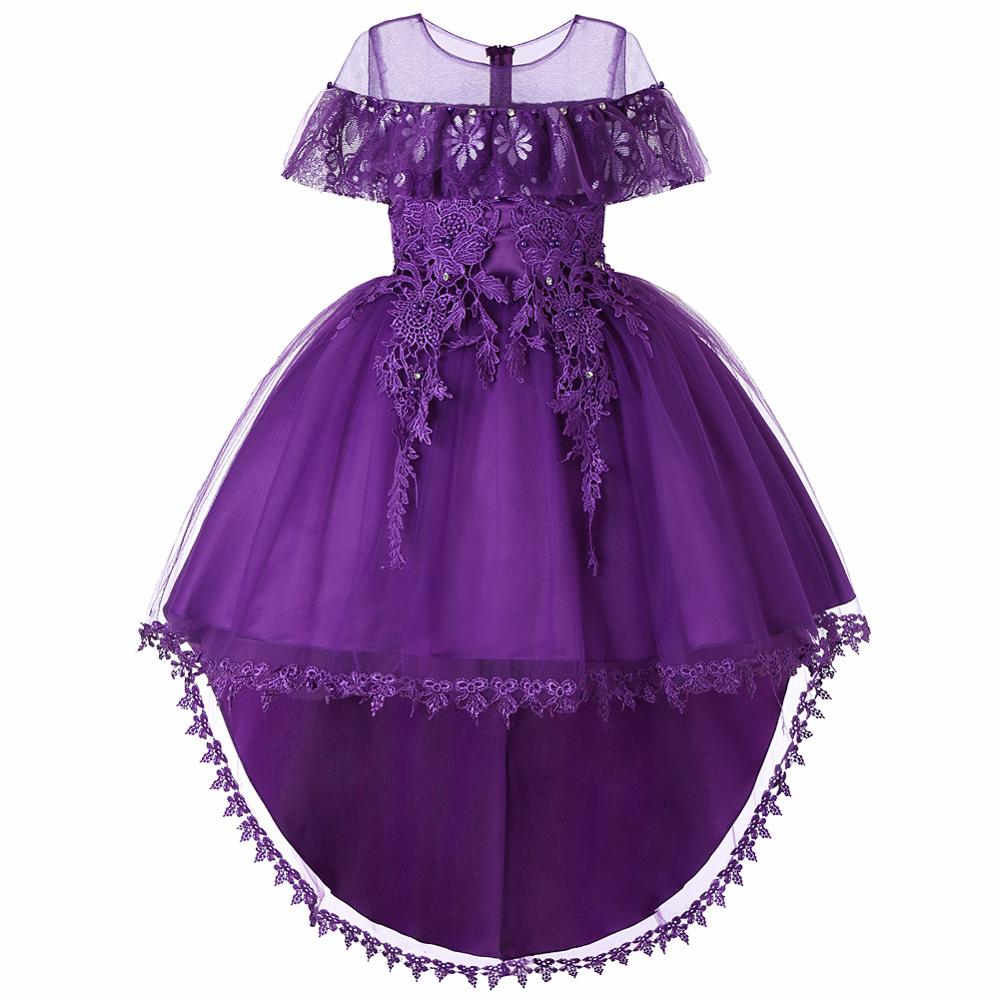 Hot Sale High Quality New Model Sleeveless Embroidered Flower Western children wedding dress girl