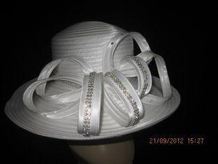 Custom Comfortable Ladies White Church Hats , Women Church