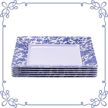 Blue Melamine Square Plates