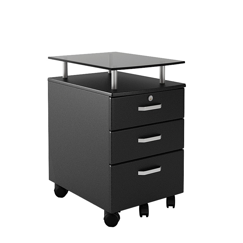 Movable Office Wood File Cabinet With Three Drawer