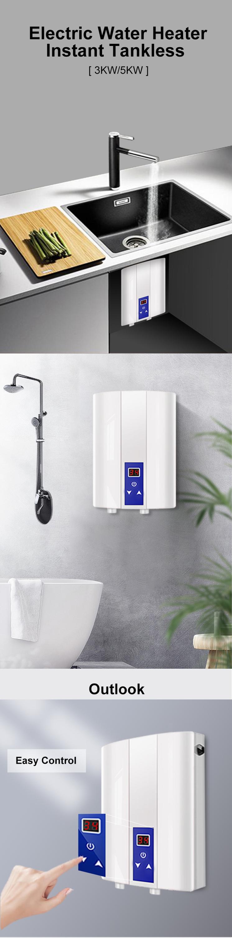 3KW-WH-DSK-E(E8)-1 tankless instant electric water heater with faucet for kitchen