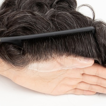 V-Looped PU skin invisible Thin skin toupee 0.03mm 0.04mm 0.06mm 0.08mm men toupee wig 6" indian Hair Thin Skin Men Toupee