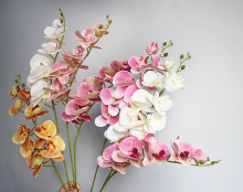 High Quality 3D Printed Real Touch Phalaenopsis 9 Heads Artificial PU Butterfly Orchid