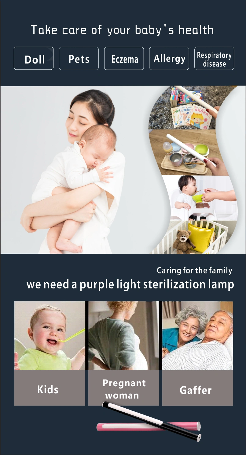 Rechargeable Home Portable LED Germicidal UV Light Sterilizer UVC Sterilization Lamp