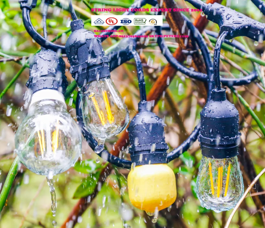 Custom Waterproof Vintage Edison Temporary Incandescent Outdoor Commercial Decorative Christmas String Light