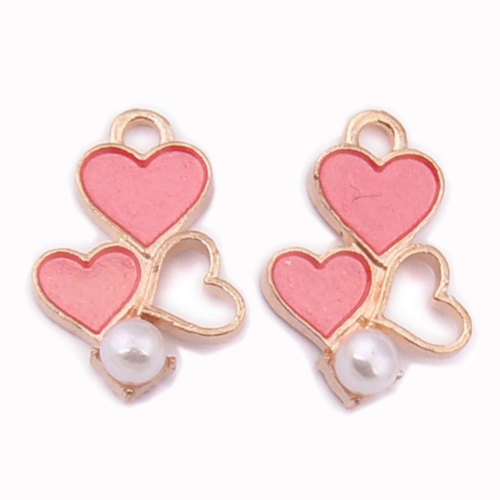 Nuevos colgantes del encanto del corazón del esmalte de la perla del corazón que llegan para los accesorios de la joyería del pendiente de DIY