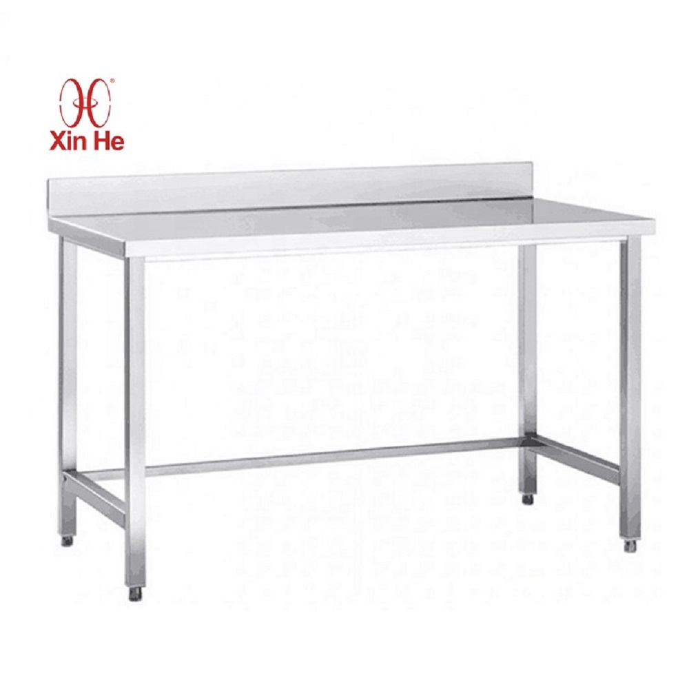 Worktable stainless steel yang disesuaikan dengan backsplash