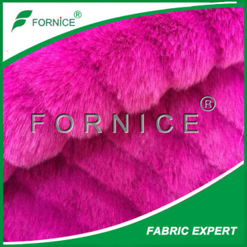 red fake BOA rabbit fur fabric with channel