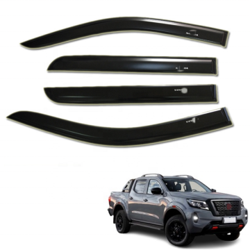 Black 4 Door Sun Rain Visors Wind Rain Guards for NP300 2021+