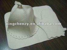 famous brand 100% wool felt sauna hats and gloves