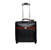 Cabin Size PU Classical Black Laptop Trolley Case