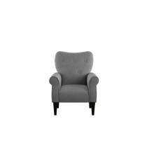 Chairs Buttoned Grey Fabric Armed Accent Chair