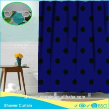 DARK BLUE BLACK POINTS SHOWER CURTAIN
