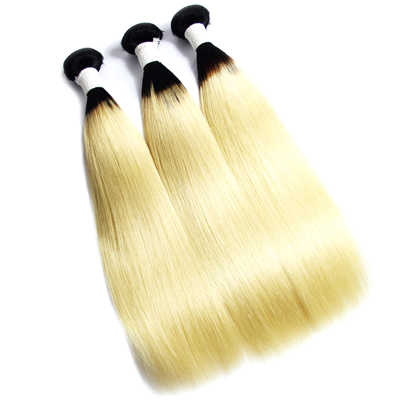 Raw 613 color human hair ombre straight, 1b 613 color ombre straight human hair