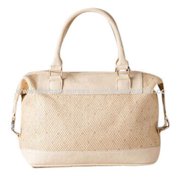 PU Match Straw Satchel
