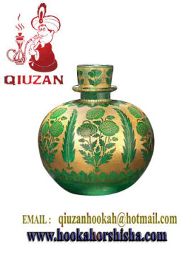 Small Patterned Bronze  Hookah Bottle