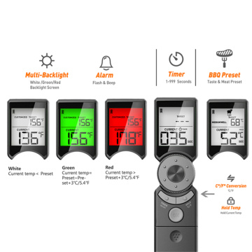 Termometro per alimenti barbecue con allarme digitale con timer