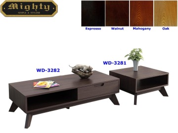 2PCS Wooden Espresso Cube Trunk Storage Coffee Table