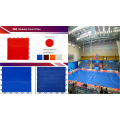 Vermelho e azul marinho com linhas da corte australiana usando o Futsal