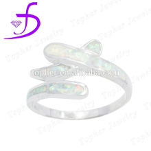2016 fashion 925 silver simple opal White ring silver jewelry
