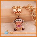 Gelukkig schattig Monkey hanger kettingen met hoge kwaliteit Rhinestone