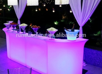 Counter plastic light up led light bar table/ change color bar table led