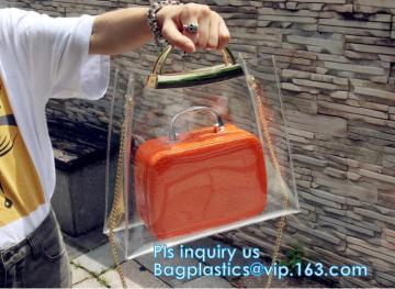 customized clear pvc tote bag handbag, Trendy Lady Handbags with Zipper Handle Shoulder Tote Bag, Envelope Clutch Bag Handbag