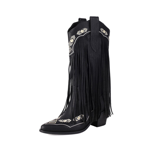 Western Cowgirl Boots Chunky Heel, Pointed Toe