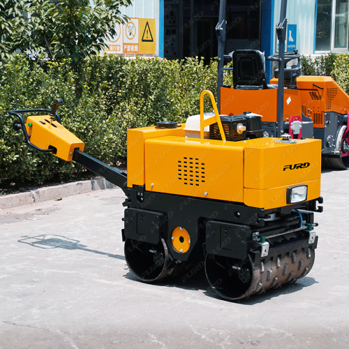 Walk-behind road roller small area construction double-wheel road roller series vibration strong pressure force road roller sale