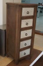 5 Drawer Mirrored Antique Painting Tallboy