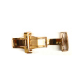 Gold Leather Butterfly Buckle Watch Clasp