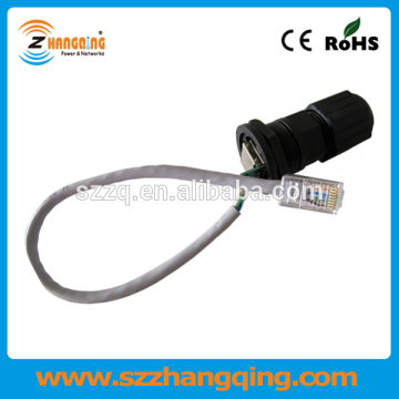 Ethernet cable IP67 waterproof shielded RJ45 to RJ45 connector with PCB Molded ZCWPRJ004