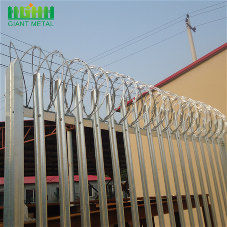steel metal palisade security fence for garden decoration