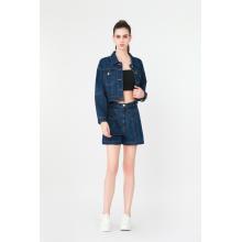 Ladies áo khoác bỏ túi denim