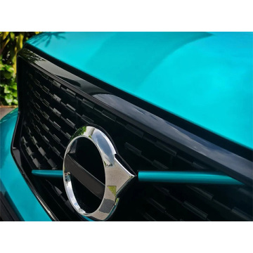 メタリック光沢のあるサンゴの青い車のラップ